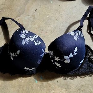 Black Floral Auden Bra Push up 32ddd